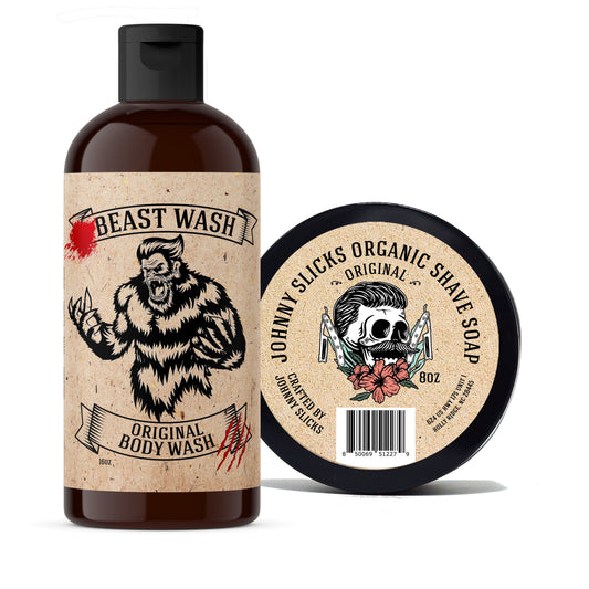 Beast Wash Grooming Kit Organic Body Wash + Shave Soap Set